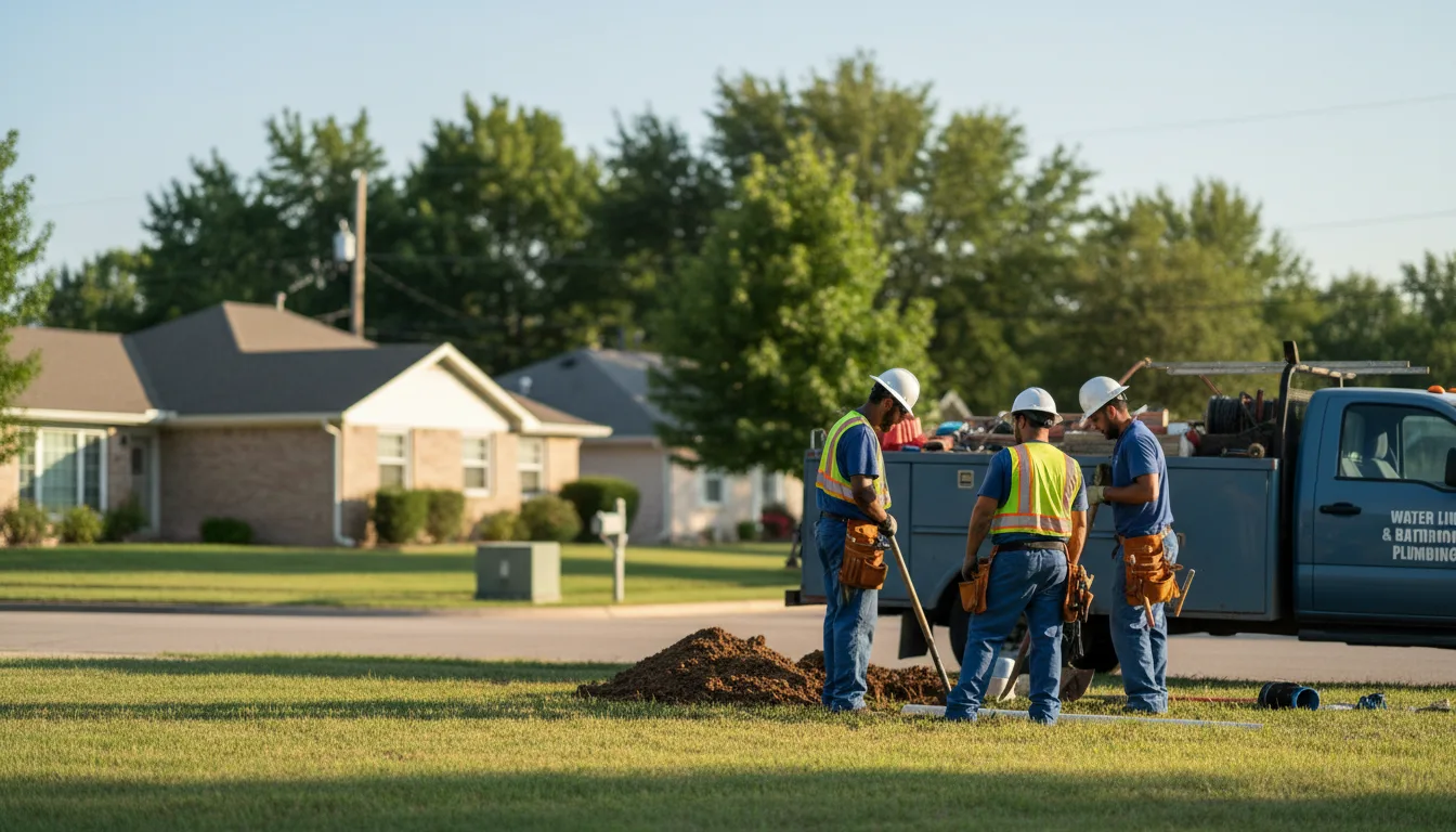 Residential water line and bathroom plumbing service in Sheffield, TX